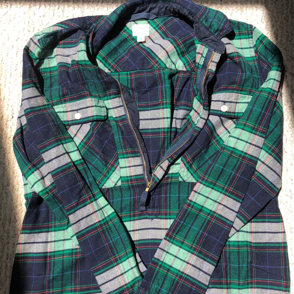 Quarter zip flannel shirt